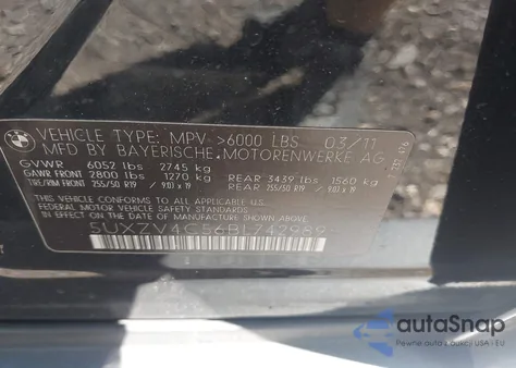 2011 BMW X5 xDrive35I/xDrive35I Premium/xDrive35I Sport Activity из США, поврежденный, VIN 5UXZV4C56BL742989